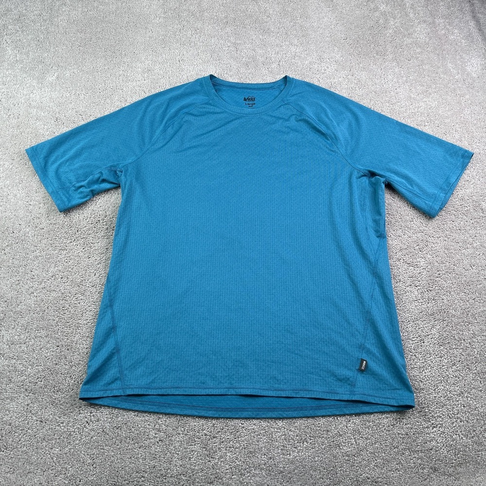 REI Co Op Shirt Mens Large Blue Performance Base‎ Layer Short Sleeve Hiking